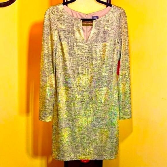 VINCE CAMUTO METALLIC JACQUARD SHEATH DRESS 6 NWT - Picture 7 of 15